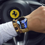 Elegant Men's Quartz Wristwatch with Diamond Surface