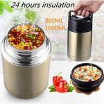 ThermoPro Lunchbox | Edelstahlbehälter | 800 ml / 1000 ml | Kochen ohne Strom