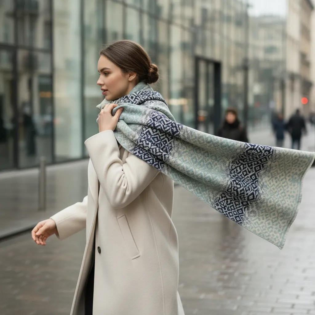 Nordischer Charme – Eleganter Winterschal für Damen