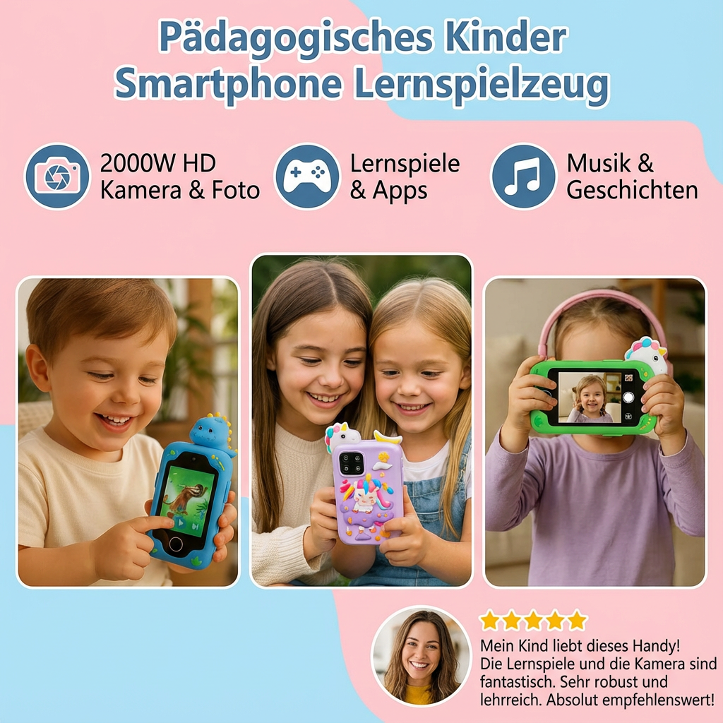 Interaktives Lernspielzeug im Smartphone-Design für Kinder