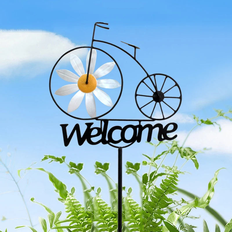 Stainless Steel Garden Wind Spinner with Flower Motif | Weatherproof | Garden and Lawn Decoration