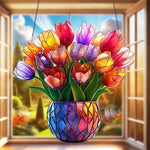Sonnenglanz 2D Acryl-Blumentopf mit Lichtfänger für Fenster