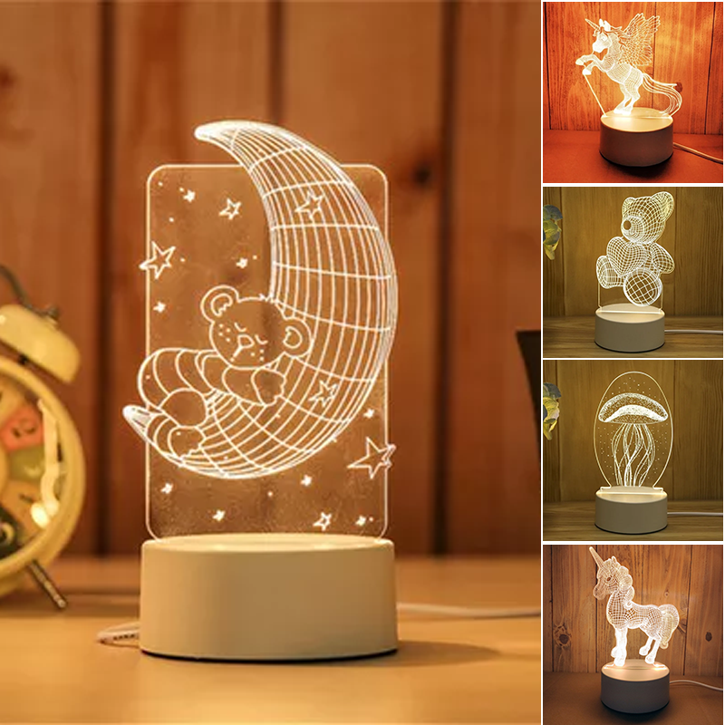 3D Illusionslicht mit USB-Anschluss für zauberhafte Akzente