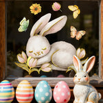 Farbenfrohe Fensterdekoration für Ostern | Fröhliche Hasen & Eier