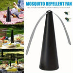 Compact outdoor fan against mosquitoes and flies – Battery-powered and mobile