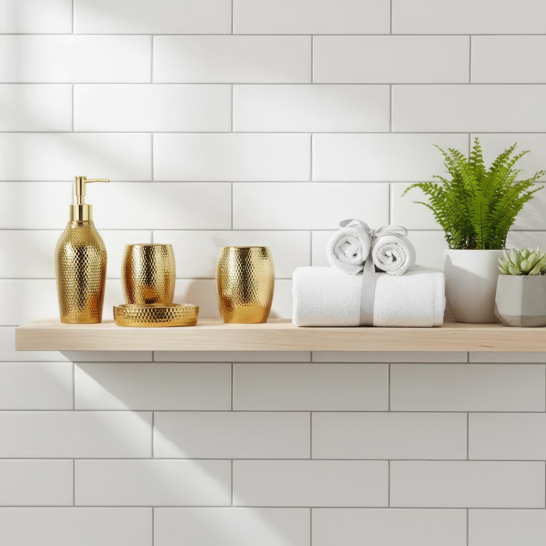 Stilvolles 5-teiliges Badezimmer-Accessoire-Set aus Keramik