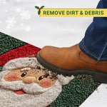 Festliche Fußmatte für Weihnachten | Lebkuchen & Santa Design | Rutschfest & Waschbar