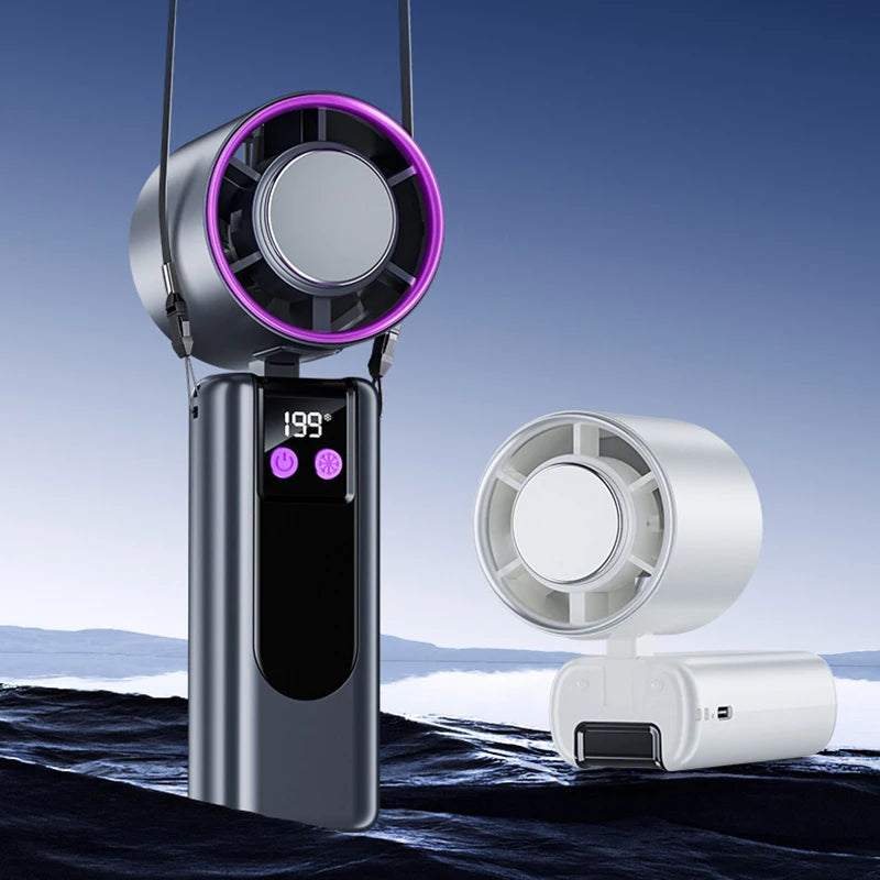 CoolBreeze Handventilator mit Kühlfunktion | USB-betrieben | Digitalanzeige | 3 Geschwindigkeitsmodi