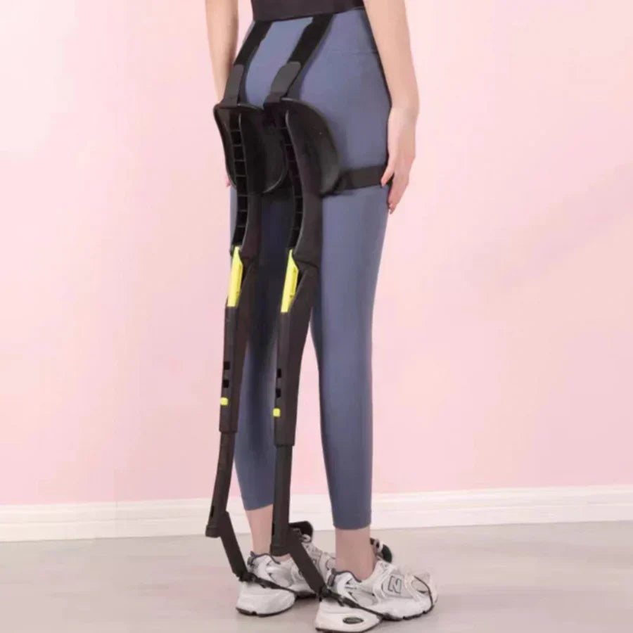 Portable folding chair with portable exoskeleton for sports activities