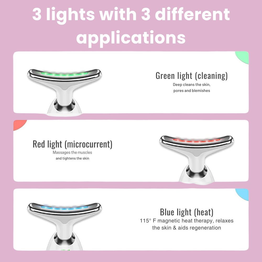 Gesichtsmassagegerät mit Ionen-Technologie und LED-Licht