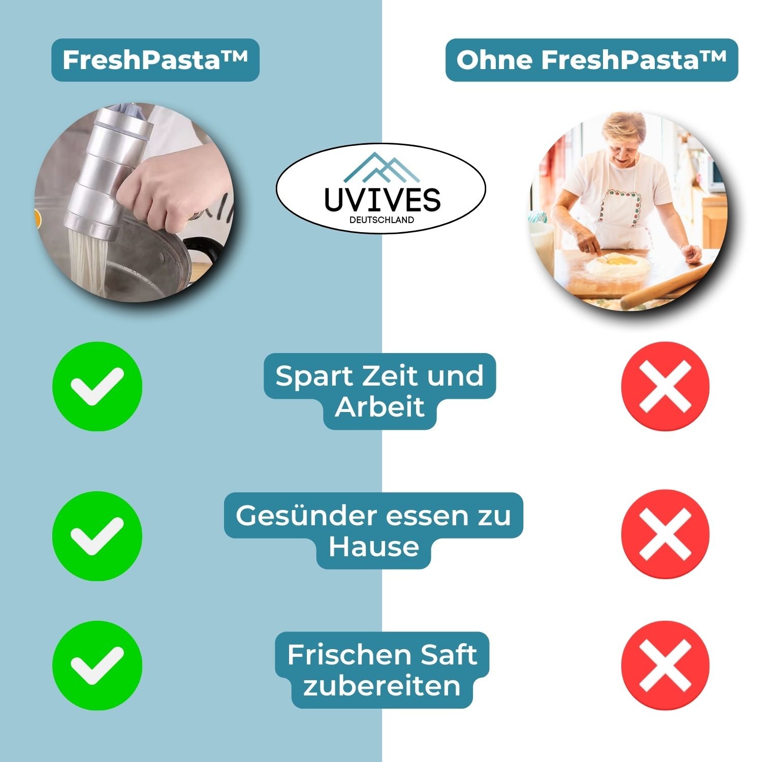 Nudelzauber - Manuelle Nudelmaschine für frische Pasta
