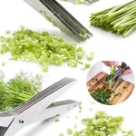 Multifunctional 5-Blade Stainless Steel Kitchen Scissors