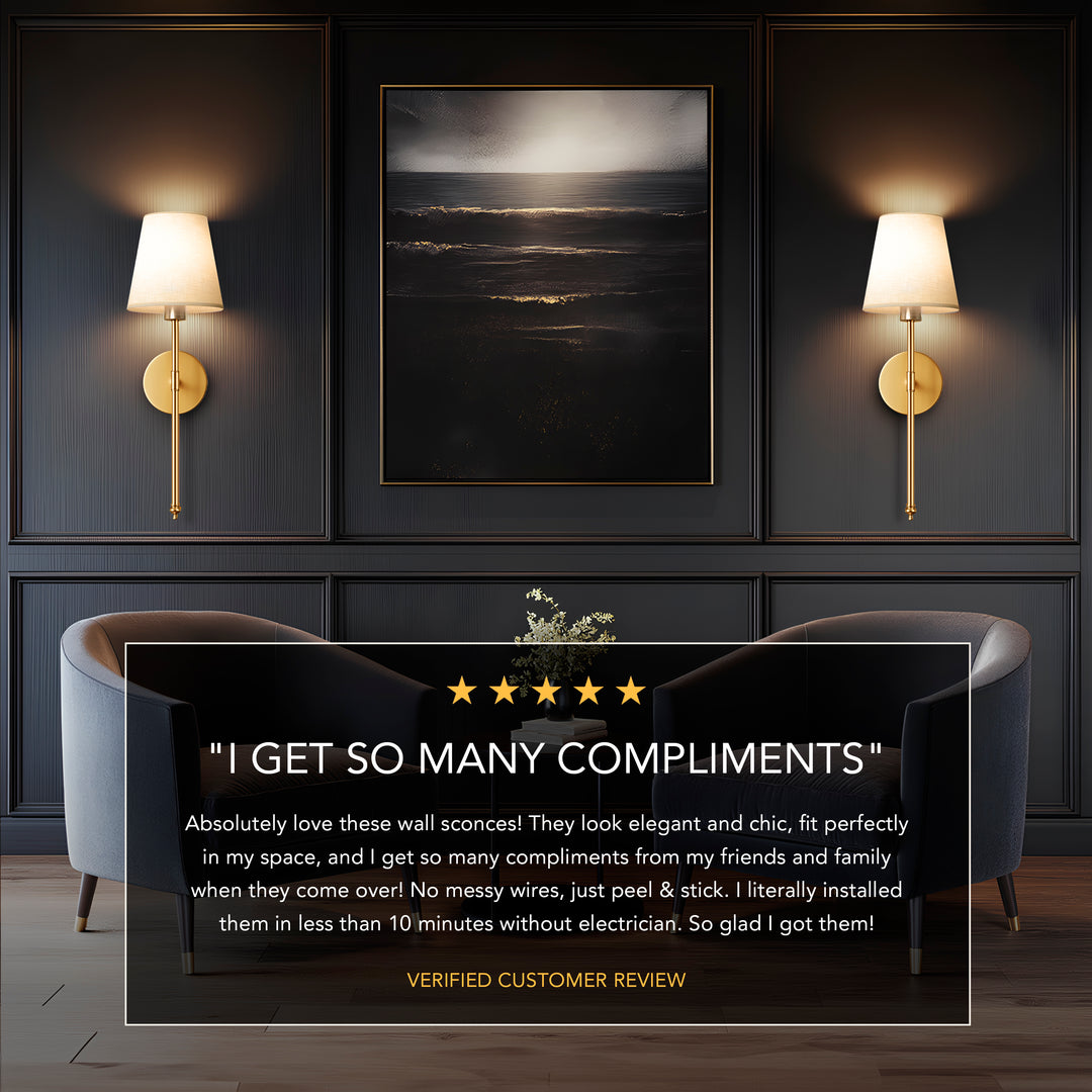 Cordless Wall Lamp with Remote Control – No Drilling Required