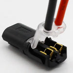 Two-wire connector with locking mechanism