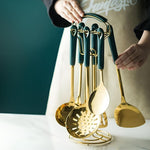 Elegant Stainless Steel Cutlery Set in Gold