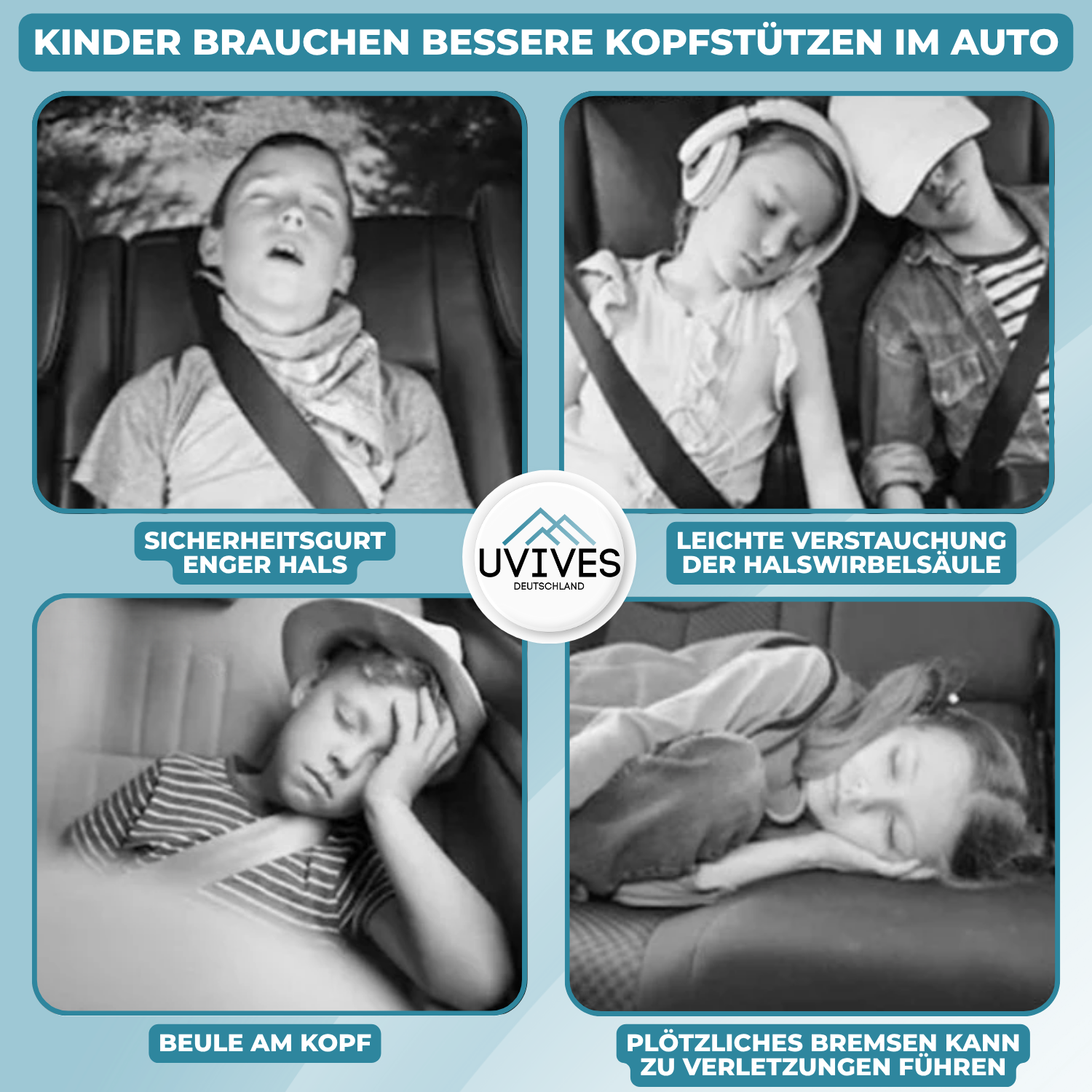 ReiseTraum - Ergonomisches Kissen für Kinder im Auto