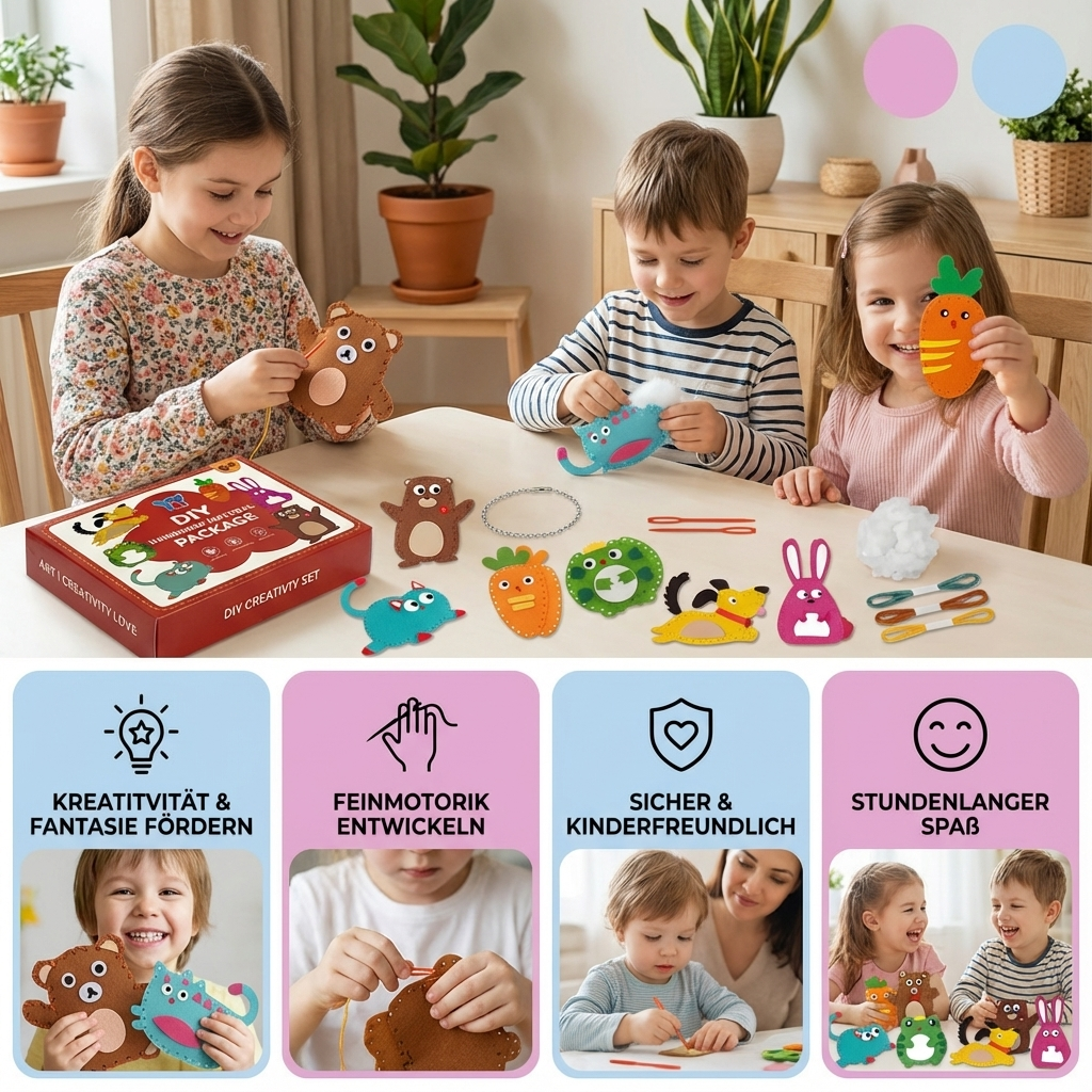DIY Sewing Kit for Safe Felt Animals