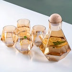 Elegant Carafe Set with 4 Glasses – Stylish and Practical | 5-Piece Set for Water, Juice, and Wine | Glanzzeit