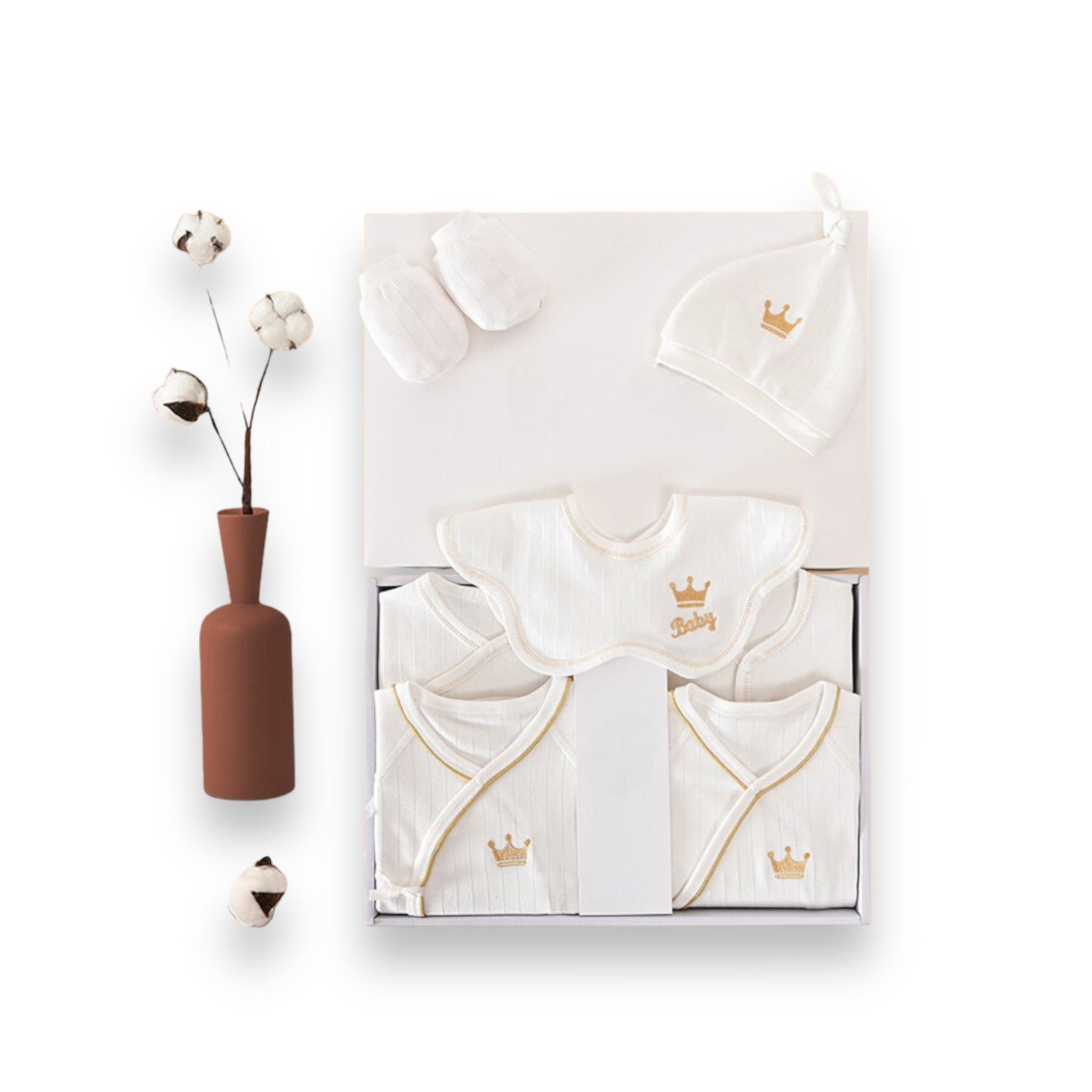 Premium Baby Starter Set | Elegant Gift Box for Newborns | 100% Organic Cotton | With Blanket, Clothing & Accessories | Allergy-Friendly