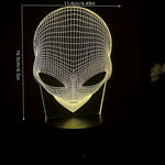 3D Alien Lamp with LED Color Lighting and Touch Control