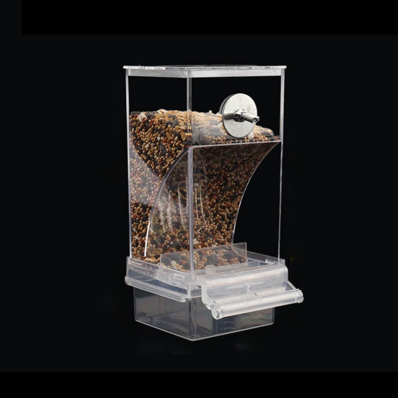 Automatic overflow protection for transparent bird feeders