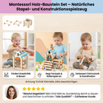 Wooden Building Block Set in Montessori Style – Stacking and Construction Toy