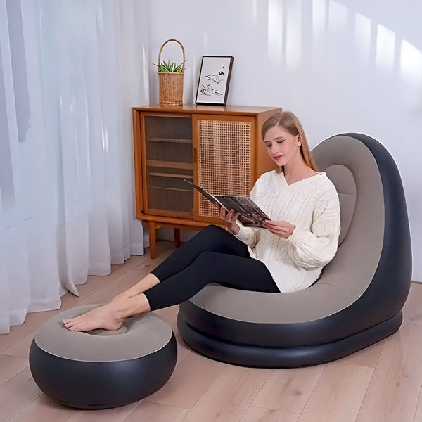 Inflatable Lounge Chair with Footrest – Indoor & Outdoor Relaxation
