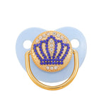 Luxury Design Pacifier with Rhinestones and Crown Details – Gold