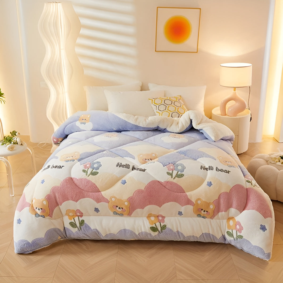 Schlafkomfort Decke Blütenzauber | Weich & Pflegeleicht | Elegantes Design