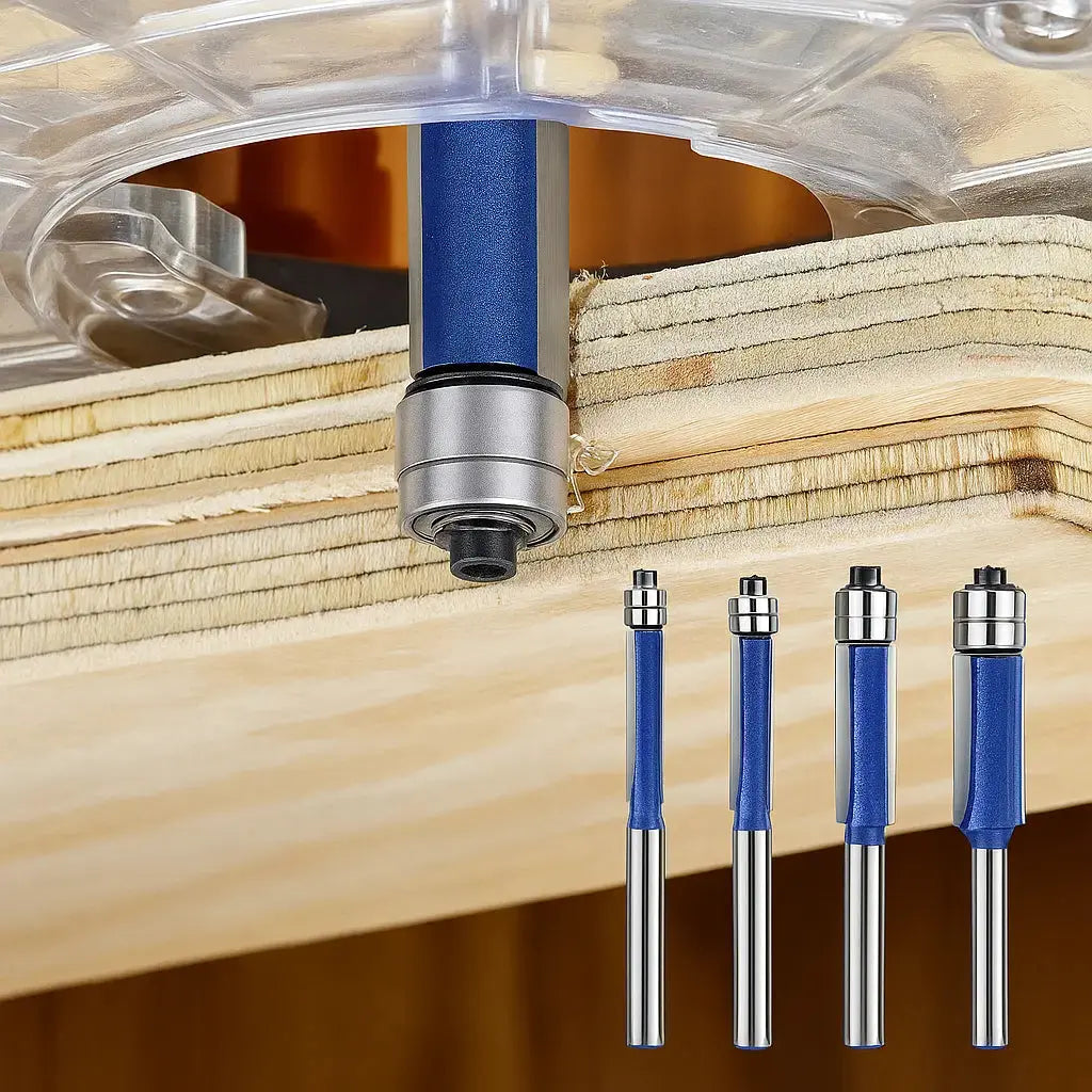 Präzises Fräser-Set mit 4 Teilen – Saubere Kanten für alle Materialien