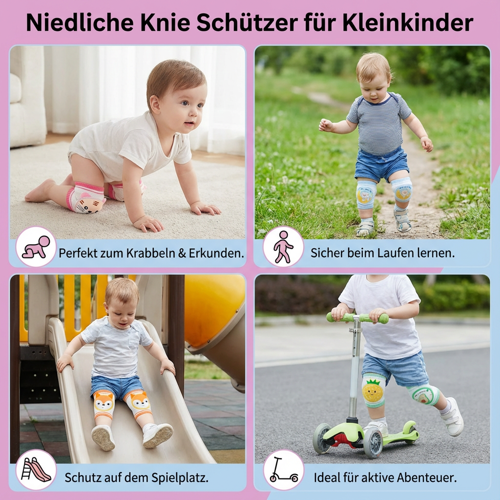 Comfortable knee pads for toddlers in a cute design