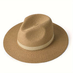 Stylish summer hat with a wide brim made of paper fiber