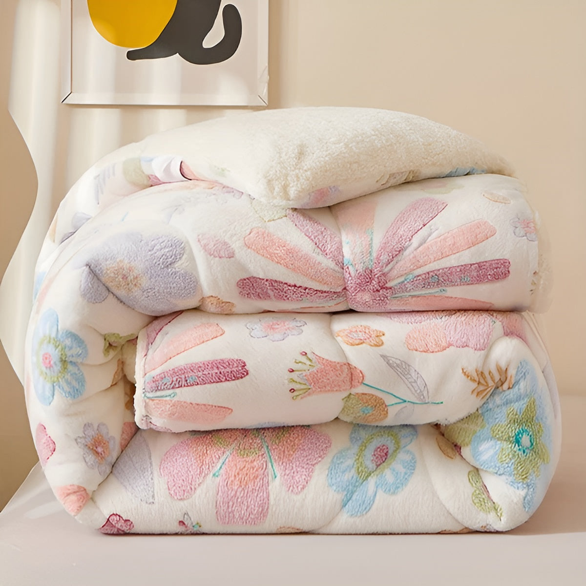 Schlafkomfort Decke Blütenzauber | Weich & Pflegeleicht | Elegantes Design