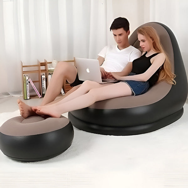 Inflatable Lounge Chair with Footrest – Indoor & Outdoor Relaxation