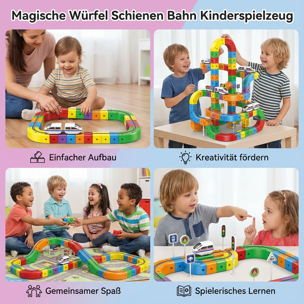 Toy Railway with Magical Cubes for Children
