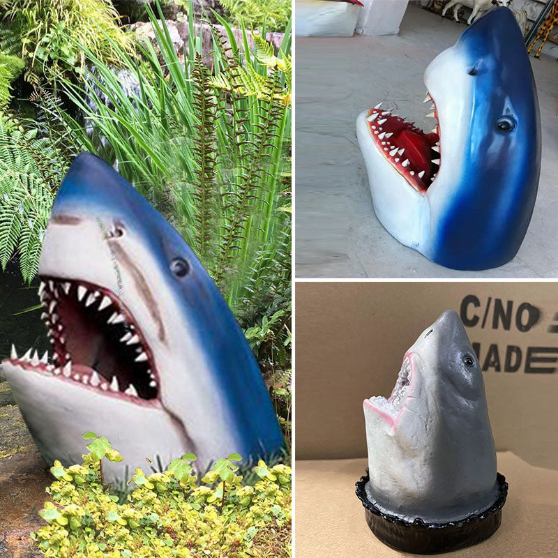 Shark-Shaped Garden Art