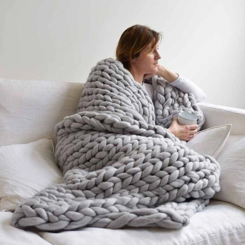 Cozy knitted blanket for relaxing hours