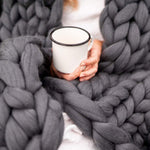 Cozy knitted blanket for relaxing hours