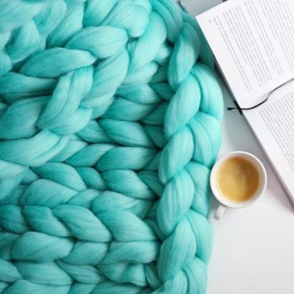 Cozy knitted blanket for relaxing hours