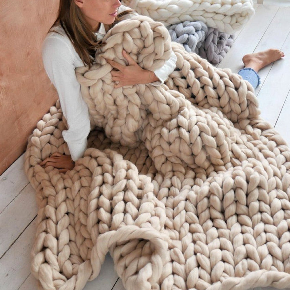 Cozy knitted blanket for relaxing hours