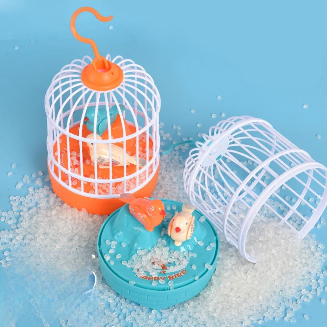 Cage toy with talking birds for children