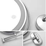 Stylish LED magnifying mirror with chrome finish for precise applications