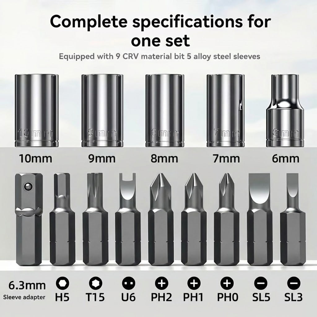 14-in-1 Schraubendreher Set mit verstellbarem Winkel