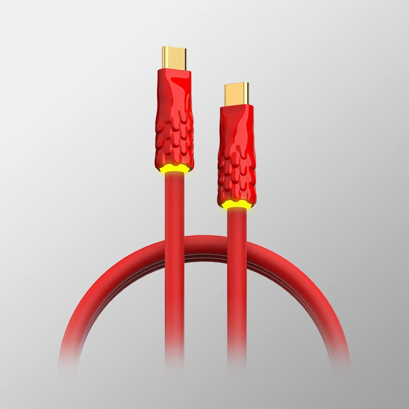 Silicone Fast Charging Data Cable with RGB Lighting