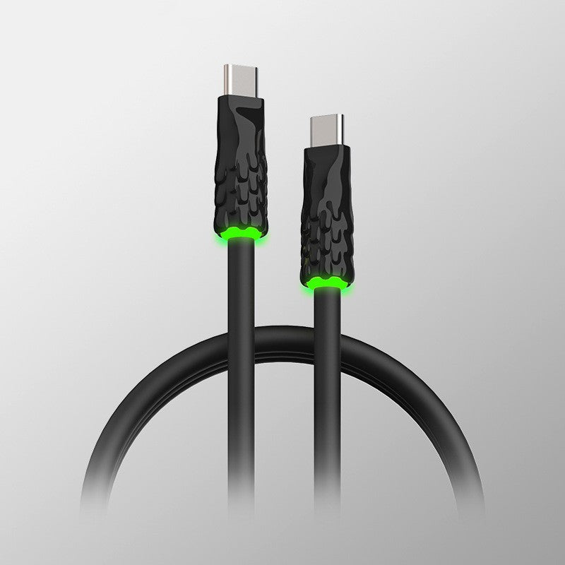 Silicone Fast Charging Data Cable with RGB Lighting