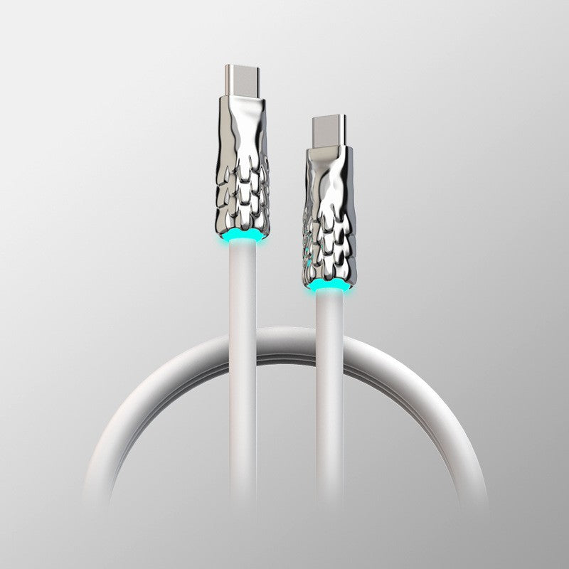 Silicone Fast Charging Data Cable with RGB Lighting