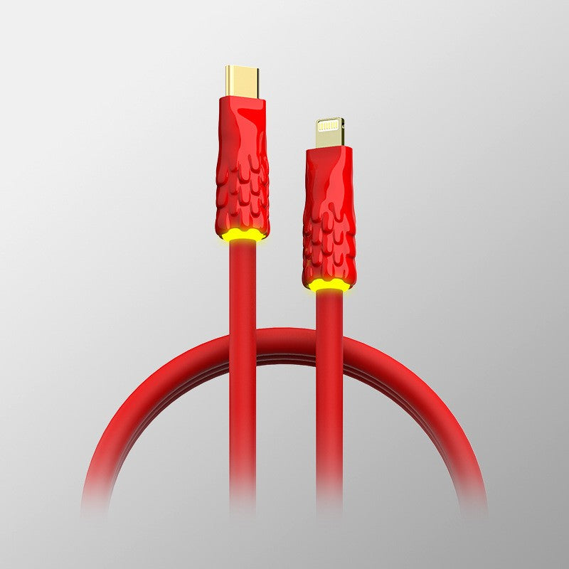 Silicone Fast Charging Data Cable with RGB Lighting
