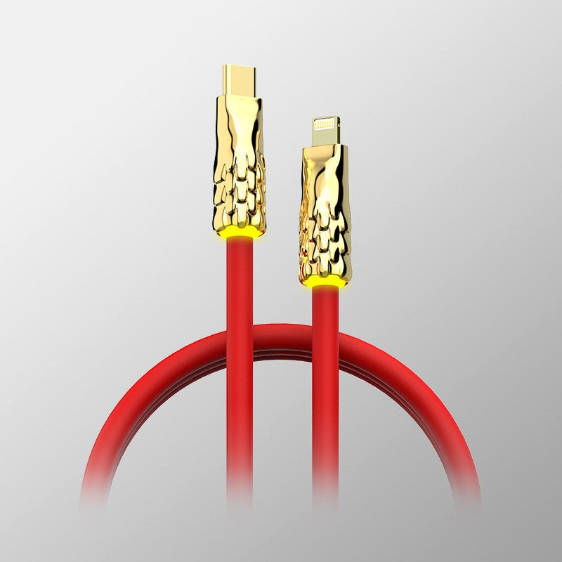 Silicone Fast Charging Data Cable with RGB Lighting