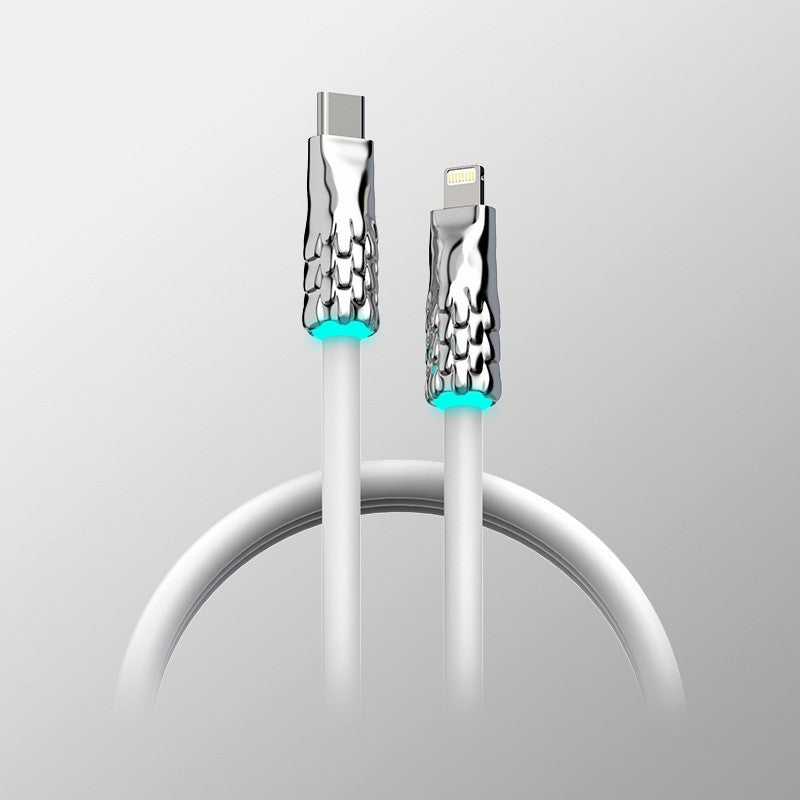 Silicone Fast Charging Data Cable with RGB Lighting
