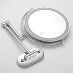 Stylish LED magnifying mirror with chrome finish for precise applications